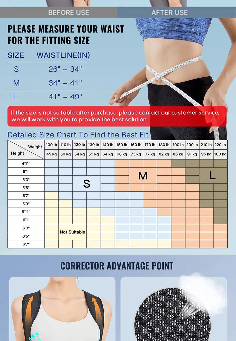 Corrector de Postura Ajustable para Espalda y Hombros